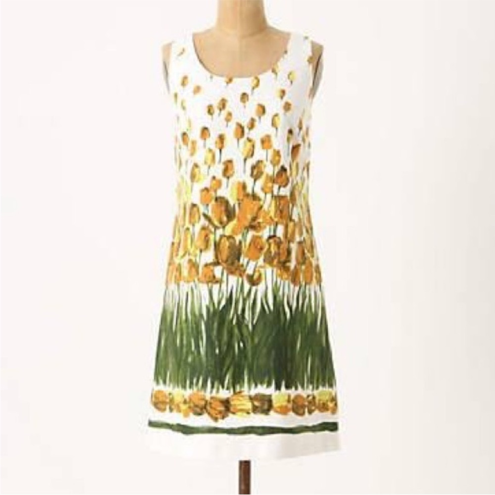 Anna Sui Perennial Blooms Tulip Print Shift Dress